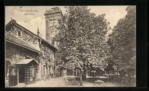 AK Bischofswerda, Butterberg mit Gasthaus und Terrassen