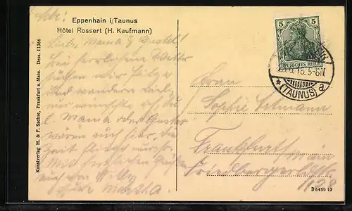 AK Eppenhain i. Taunus, Ortsansicht mit Hotel Rossert