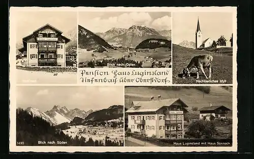 AK Tiefenbach b. Oberstdorf, Pension Haus Luginsland und Haus Sonneck