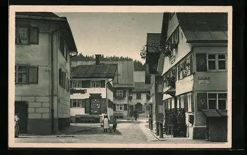 AK Oberstaufen i. bayer. Allgäu, Ecke der Lindauer- und Kalzhoferstrasse
