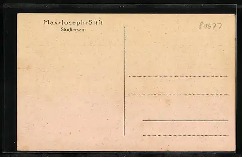 AK München-Bogenhausen, Max-Joseph-Stift, Studierzimmer, Mühlbaurstrasse 15