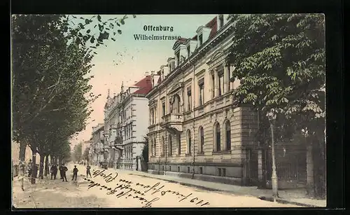 AK Offenburg, Blick in die Wilhelmstrasse