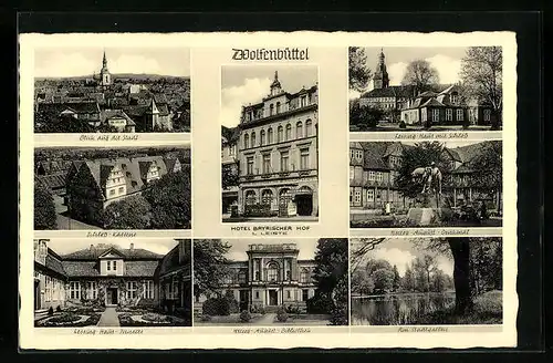 AK Wolfenbüttel, Hotel Bayrischer Hof, Schloss-Kaserne, Am Stadtgarten