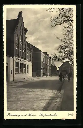 AK Nienburg /Weser, Hafenstrasse mit Volksbank