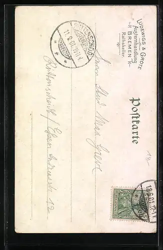 Lithographie Bremen, Gasthaus Ratskeller, Bacchusfass