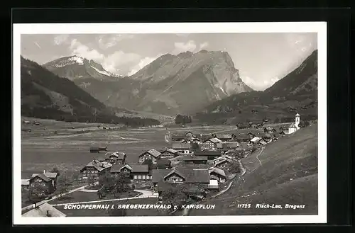 AK Schoppernau i. Bregenzerwald, Teilansicht gegen Kanisfluh