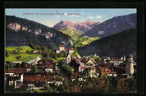 AK Feldkirch, Teilansicht mit Kirche