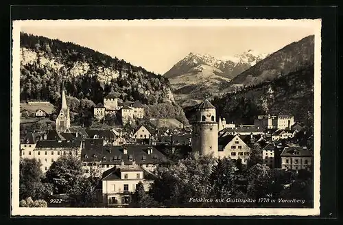 AK Feldkirch, Teilansicht mit Gurtisspitze