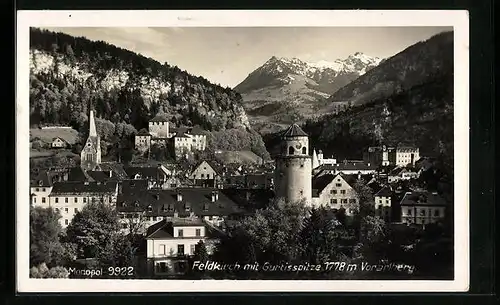 AK Feldkirch, Teilansicht mit Gurtisspitze