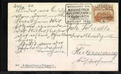 AK Feldkirch, Teilansicht mit Gurtisspitze