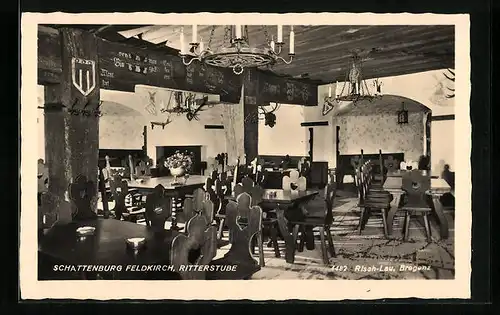 AK Feldkirch, Gasthaus Schattenburg, Ritterstube, Innenansicht