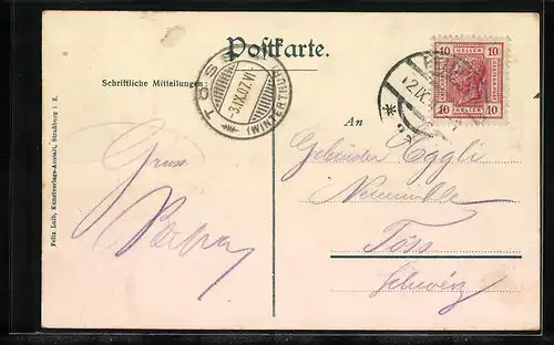 AK Feldkirch, Teilansicht mit Bergen