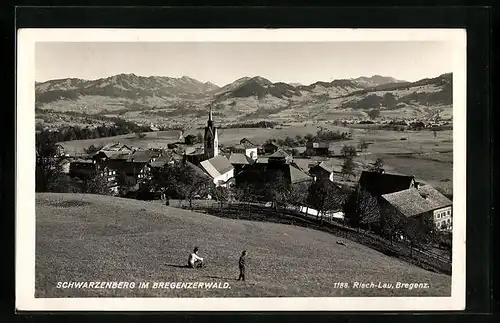 AK Schwarzenberg im Bregenzerwald, Teilansicht mit Kirche