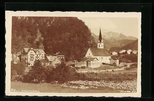 AK Au im Bregenzerwald, Ortspartie mit Kirche