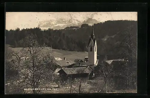 AK Schwarzenberg, Ortspartie mit Kirche