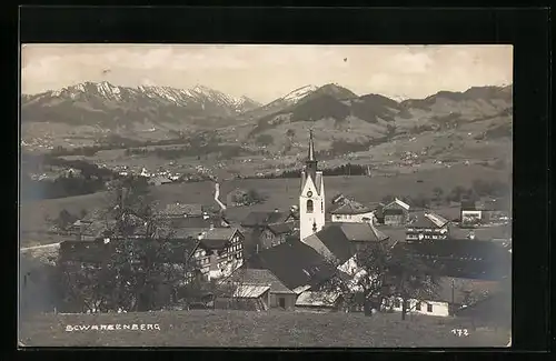 AK Schwarzenberg, Teilansicht mit Kirche