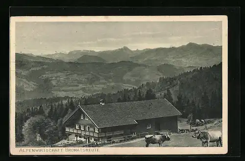 AK Möggers, Alpenwirtschaft Bromatsreute am Wege zum Pfänder