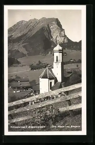 AK Schoppernau /Bregenzerwald, Kirche und Blick auf den Ort