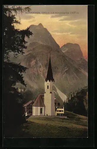 AK Schröcken, Kirche mit Künzelspitze