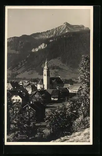 AK Bezau i. Bregenzerwald, Teilansicht mit Kirche