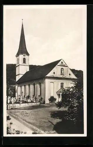 AK Hörbranz, Pfarrkirche St. Martin mit Kirchhof