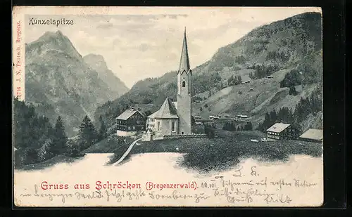 AK Schröcken, Totalansicht mit Künzelspitze