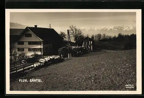 AK Fluh i. Säntis, Ortsansicht mit Bergpanorama