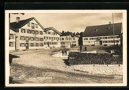AK Sulzberg, Blick über den Marktplatz mit Gasthaus