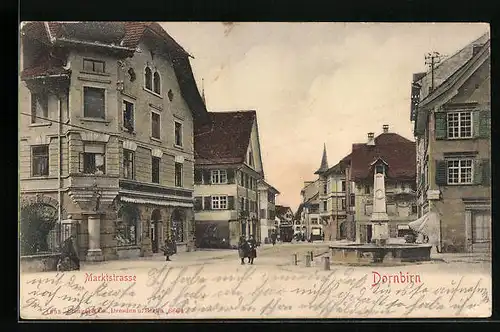 AK Dornbirn, Marktstrasse mit Brunnen