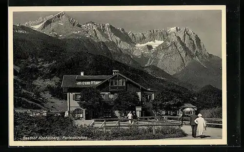 AK Partenkirchen, Gasthof Kochelberg mit Alpenlandschaft