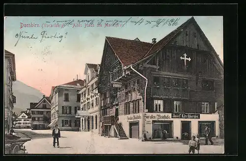 AK Dornbirn, Altes Haus am Marktplatz, Gasthaus zur alten Weinstube