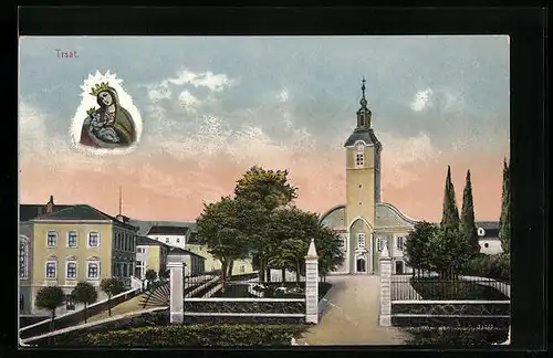 AK Trsat, Kirche mit Madonna