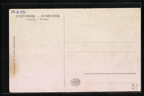 AK Stradun, Ortsansicht mit Strassenpartie