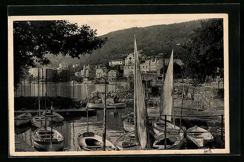 AK Abbazia, Fischerboote im Hafen