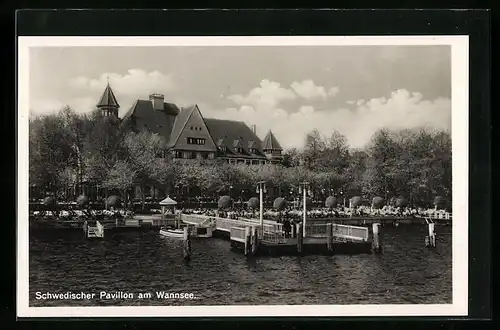 AK Berlin-Wannsee, Gasthaus Schwedischer Pavillon am Wannsee