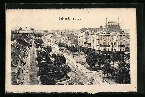 AK Belgrad, Terasia mit Passanten