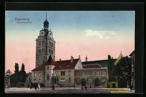 AK Regensburg, Abendstimmung am Emmeramsplatz