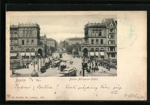 AK Berlin, Belle-Alliance-Platz, Strassenbahnen