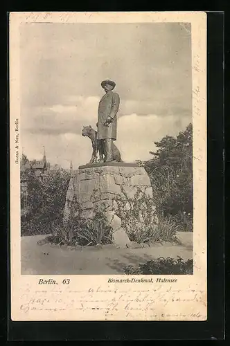AK Berlin-Halensee, Bismarck-Denkmal im Sonnenschein