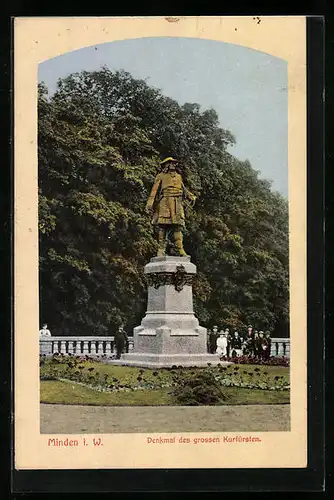 AK Minden i. W., Denkmal des grossen Kurfürsten
