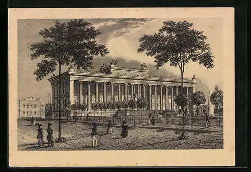 Künstler-AK Berlin, Das Alte Museum, Lustgarten