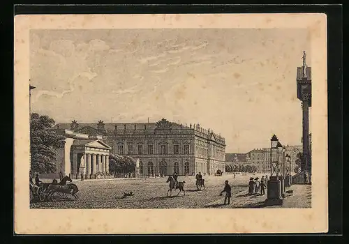 Künstler-AK Berlin, Die Königswache und das Zeughaus um 1820