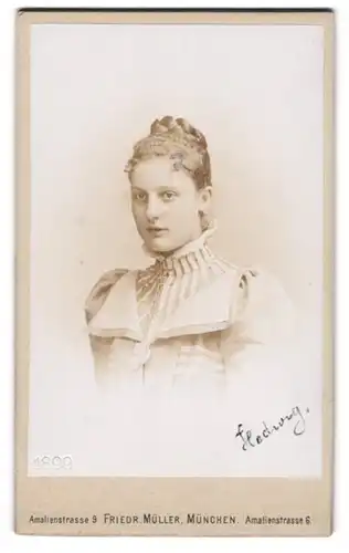Fotografie Friedr. Müller, München, Amalienstr. 6, eine äusserst elegante Dame
