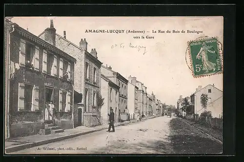 AK Amagne-Lucquy, La Rue du Bois de Boulogne