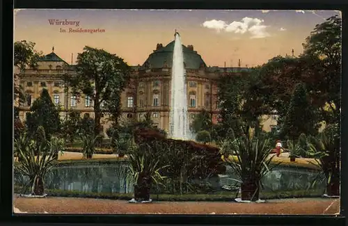 AK Würzburg, Fontäne im Residenzgarten