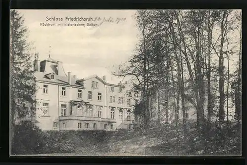 AK Schloss Friedrichsruh, Rückfront mit historischem Balkon