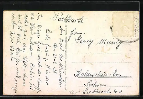 AK Bremen, Marktplatz mit Roland