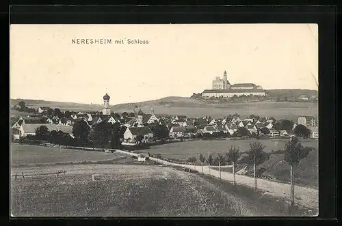AK Neresheim, Panorama mit Schloss