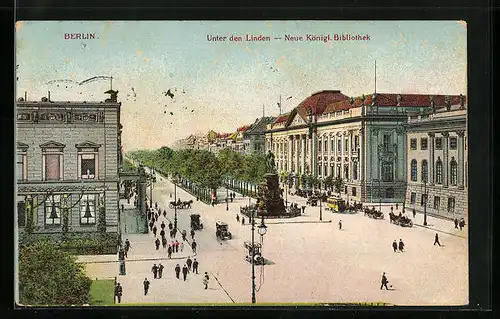 AK Berlin, Unter den Linden, neue Königl. Bibliothek