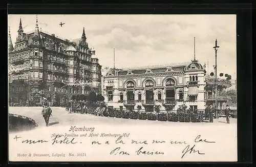 AK Hamburg-Neustadt, Alster-Pavillon und Hotel Hamburger Hof